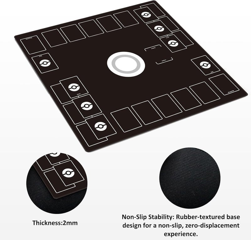 Extalas Playmat for Trading Card Game – 2-Player Trainer Mat with Damage Counters and Professional Storage Bag (Black, Large) - Image 3